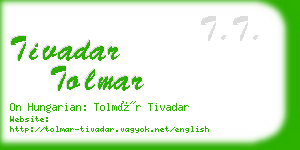 tivadar tolmar business card